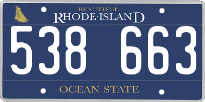 RI license plate 538663