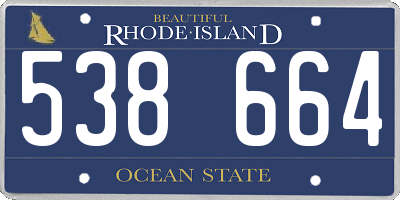 RI license plate 538664