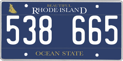 RI license plate 538665