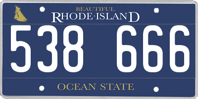 RI license plate 538666