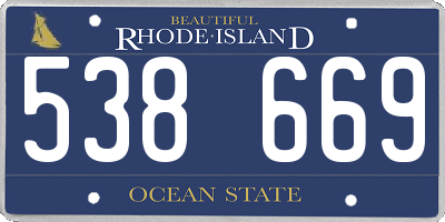 RI license plate 538669