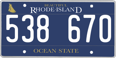 RI license plate 538670