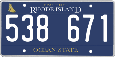 RI license plate 538671