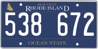 RI license plate 538672