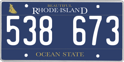 RI license plate 538673
