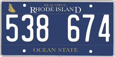 RI license plate 538674