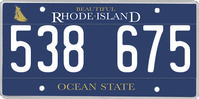 RI license plate 538675