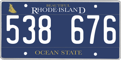 RI license plate 538676