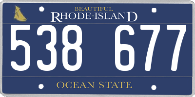 RI license plate 538677