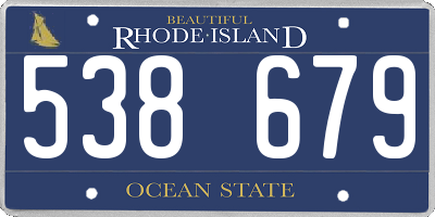 RI license plate 538679