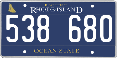 RI license plate 538680