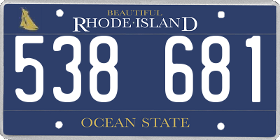 RI license plate 538681