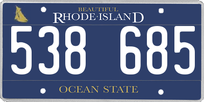 RI license plate 538685