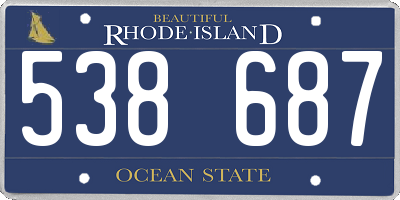 RI license plate 538687