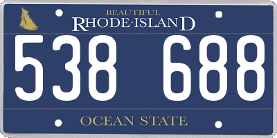 RI license plate 538688