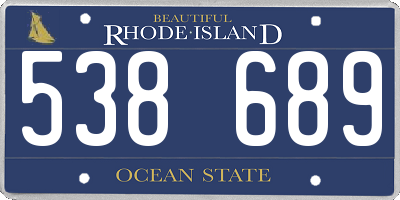RI license plate 538689