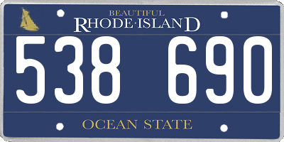 RI license plate 538690