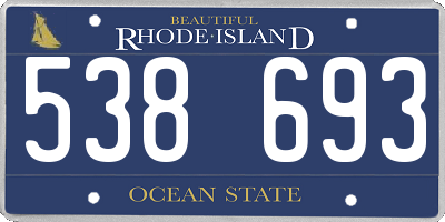 RI license plate 538693