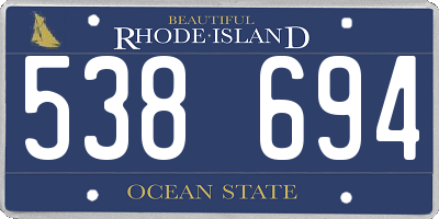 RI license plate 538694