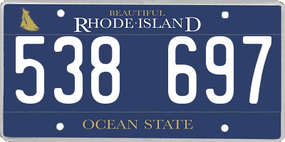 RI license plate 538697