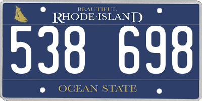 RI license plate 538698