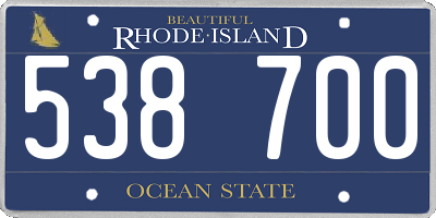 RI license plate 538700