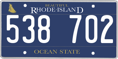 RI license plate 538702