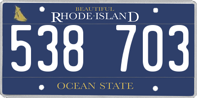 RI license plate 538703
