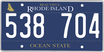 RI license plate 538704