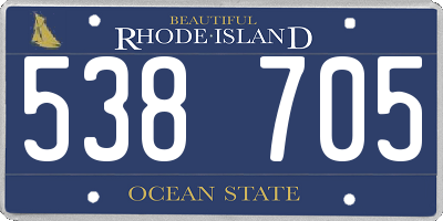 RI license plate 538705