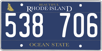 RI license plate 538706