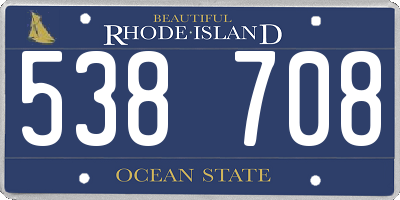 RI license plate 538708
