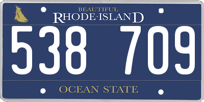 RI license plate 538709