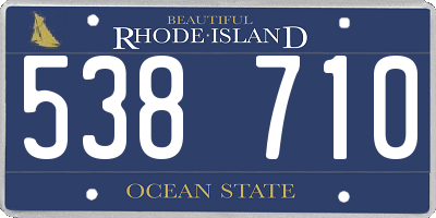 RI license plate 538710