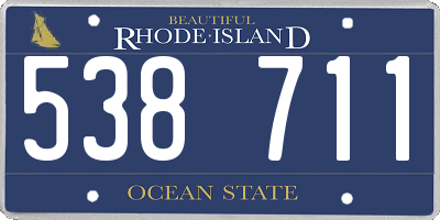 RI license plate 538711