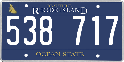 RI license plate 538717