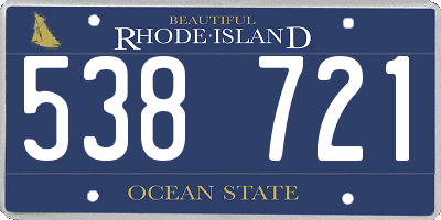 RI license plate 538721