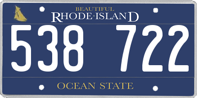 RI license plate 538722