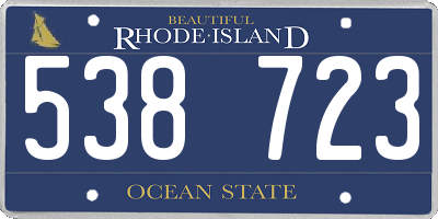 RI license plate 538723