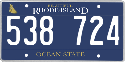 RI license plate 538724
