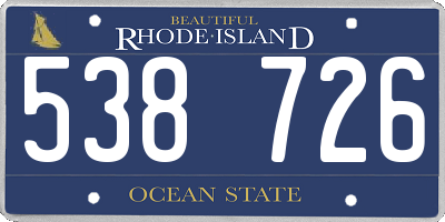 RI license plate 538726