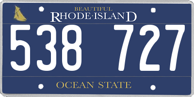RI license plate 538727