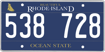RI license plate 538728