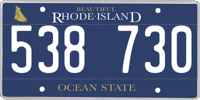 RI license plate 538730