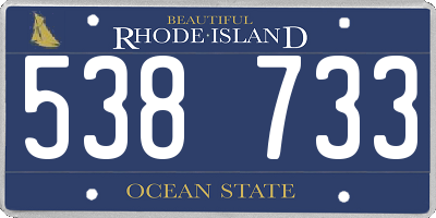 RI license plate 538733