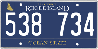 RI license plate 538734
