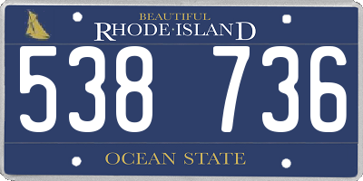 RI license plate 538736