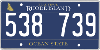 RI license plate 538739