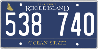 RI license plate 538740