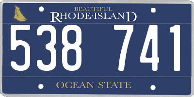 RI license plate 538741